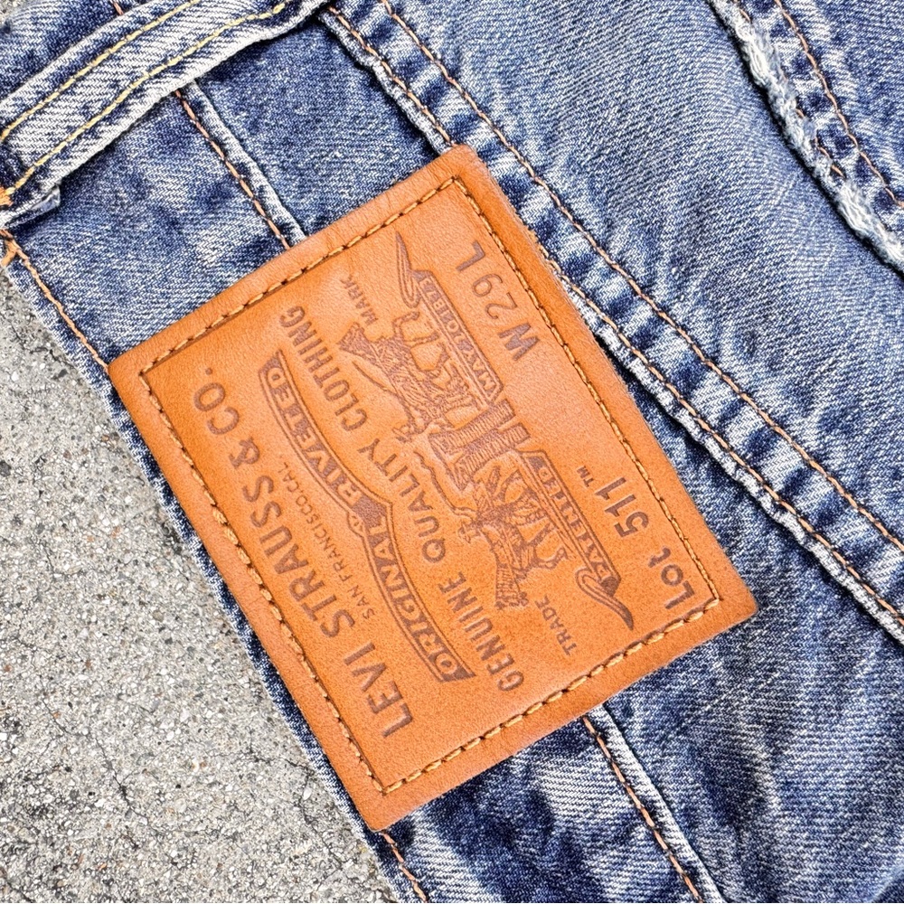 Vintage Levi’s 511 Distressed Patchwork Jeans - image 6